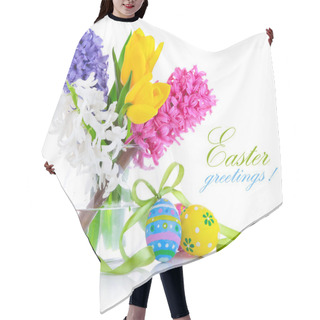 Personality  Easter Eggs With Spring Flowers Hair Cutting Cape