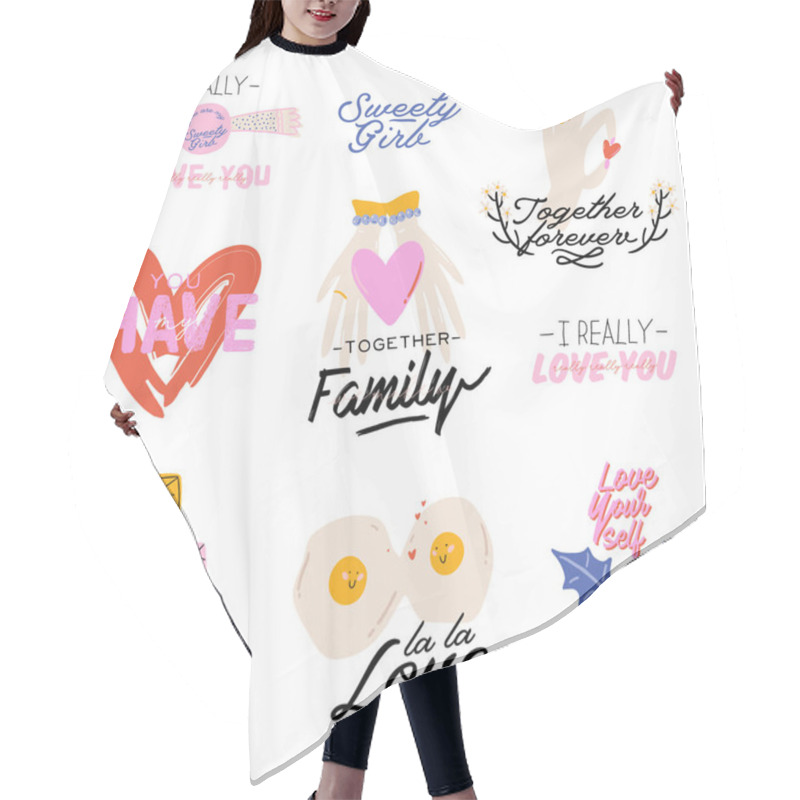 Personality  Beautiful Love Print With Valentines Day Elements Hair Cutting Cape