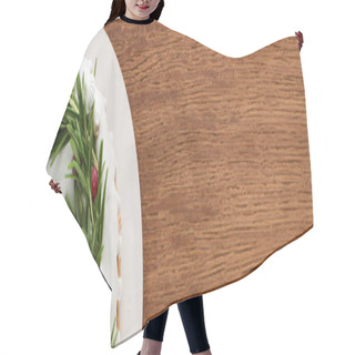 Personality  Top View Of Traditional Christmas Pie On Wooden Table  Hair Cutting Cape