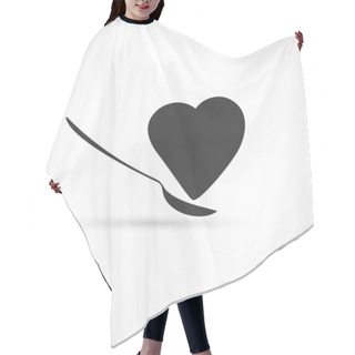 Personality  Spoon And Heart Icon Hair Cutting Cape