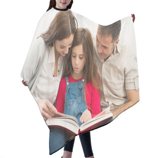 Personality  Parents Helping Daughter In Studies Hair Cutting Cape
