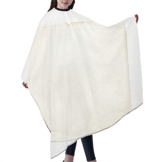 Personality  Top View Of Empty Vintage Paper On White Background Hair Cutting Cape