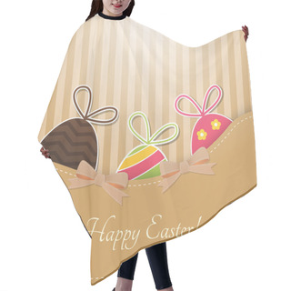 Personality  Vector Greeting Card For Easter With Easter Eggs Hair Cutting Cape