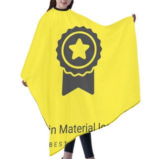 Personality  Badge With A Star Minimal Bright Yellow Material Icon Hair Cutting Cape