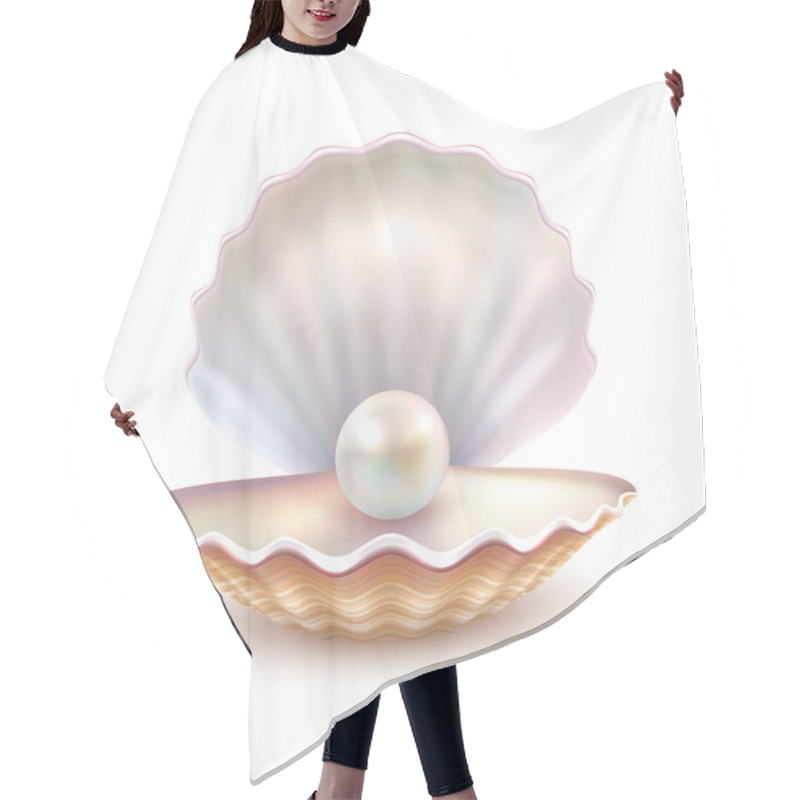 Personality  Pearl Shell Realistic Close Up Image  hair cutting cape