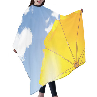 Personality  Yellow Umbrella On Blue Sky With Clouds Hair Cutting Cape