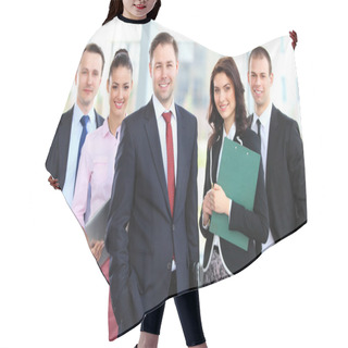 Personality  Group Portrait Of A Professional Business Team Looking Confidently At Camera Hair Cutting Cape
