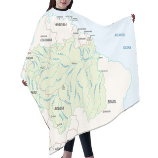 Personality  Vector Map Of The Amazon River Drainage Basin Hair Cutting Cape