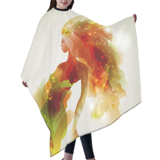 Personality  Abstract Decorative Composition With Girl Hair Cutting Cape