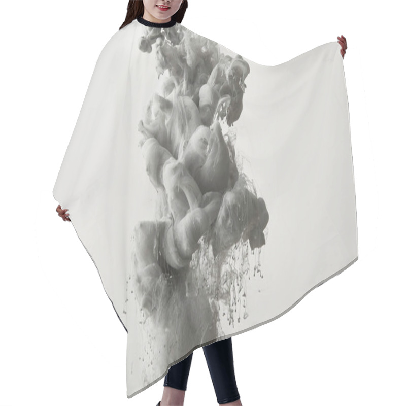 Personality  abstract monochrome background with grey paint splash hair cutting cape