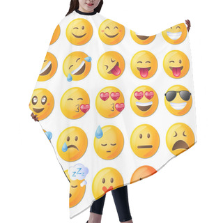 Personality  Set Of Cute Emoticons. Set Of Emoji. Hair Cutting Cape