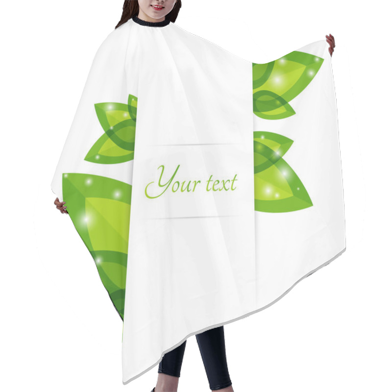 Personality  Fresh green leaves vector border hair cutting cape