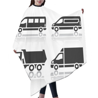 Personality  Set Of Transport Icons - Freight Transport Hair Cutting Cape