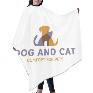 Personality  Dog And Cat With Effect Overlay Trend Logo Art Hair Cutting Cape