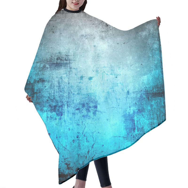 Personality  Bright blue grunge background hair cutting cape