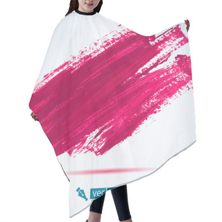 Personality  Vector Acrylic Pink Ink Spot. Wet Brush Stroke On Paper Texture. Dry Brush Strokes. Abstract Composition For Design Elements Hair Cutting Cape