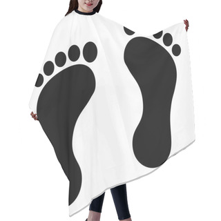 Personality  Footprint Black Hair Cutting Cape