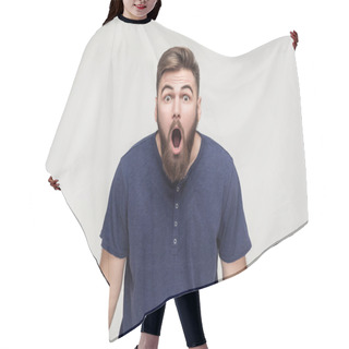 Personality  Shocked Adult Man  Hair Cutting Cape
