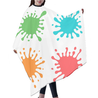 Personality  Set Of Four Multicolored Hand Drawn Paint Splashes Hair Cutting Cape