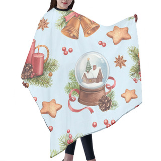 Personality  Vintage Christmas Pattern Hair Cutting Cape
