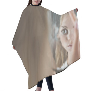 Personality  Girl With Depression Hair Cutting Cape