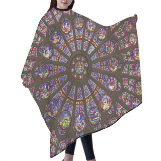 Personality  Rose Window Mary Jesus Stained Glass Notre Dame Paris France Hair Cutting Cape