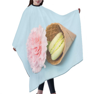 Personality  Pistachio Macaron In Waffle Cone  Hair Cutting Cape