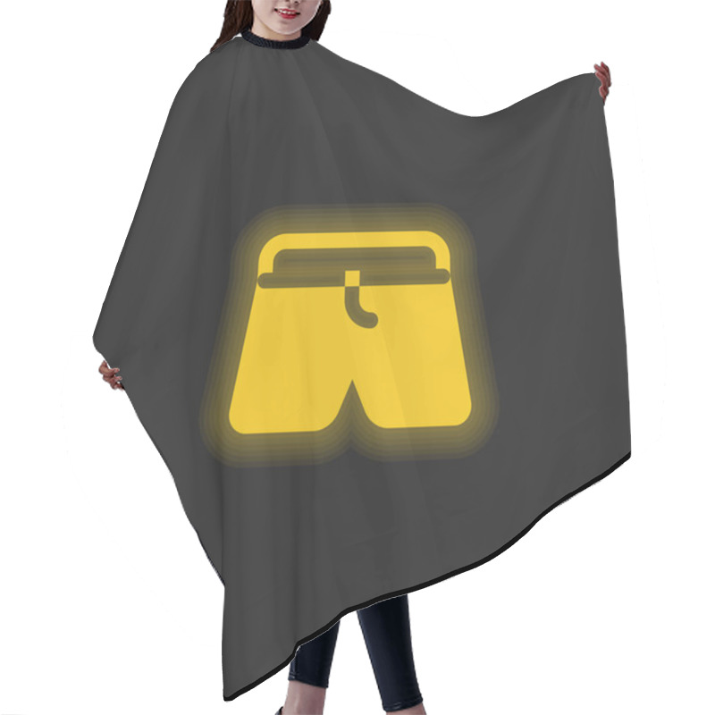 Personality  Boxers Yellow Glowing Neon Icon Hair Cutting Cape