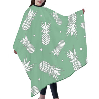 Personality  Seamless Pattern With Pineapples. Tropical Fruit. Summer Background. Hair Cutting Cape