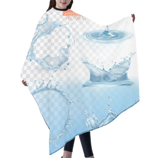 Personality  Water Splashing With Transparency Vector Set Hair Cutting Cape