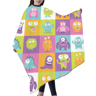 Personality  Happy Silly Cute Monsters Tiles Pattern Background Hair Cutting Cape