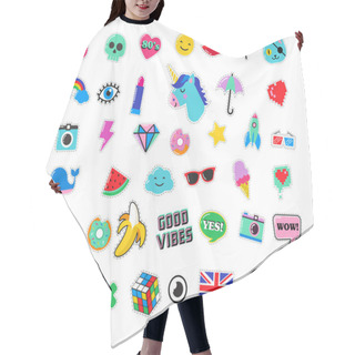 Personality  Pop Art Fashion Chic Patches, Pins, Badges And Stickers Hair Cutting Cape