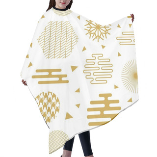 Personality  Chaotic Golden Geometric Festive Pattern. Hair Cutting Cape