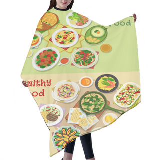 Personality  Main Meal Icon Set For Food Theme Design Hair Cutting Cape