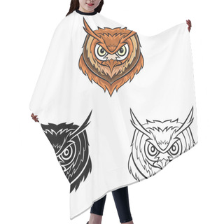 Personality  Coloring Book Owl Head Cartoon Character Hair Cutting Cape
