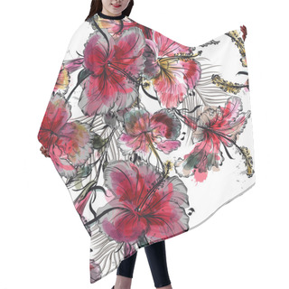 Personality  Beautiful Illustration Pattern With Hand Drawn Tropical Palm Lea Hair Cutting Cape