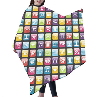 Personality  Mobile Phone App Icons Pattern Background Hair Cutting Cape