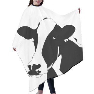 Personality  Portrait Big Black And White Cow Vector Hair Cutting Cape