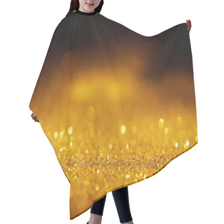Personality  Abstract Blurred Golden Glitter On Dark Background Hair Cutting Cape