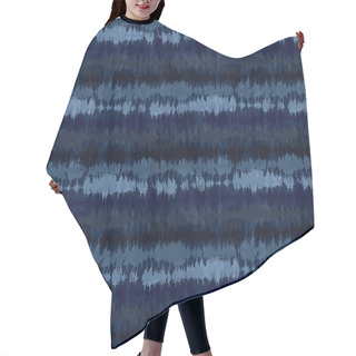 Personality  Broken Stripe Shibori Tie Dye Indigo Blue Texture Background. Bleached Handmade Resist Seamless Pattern. Cloth Effect Textile. Classic Japanese Or Indonesian All Over Print. Vector Repeat Tile Eps 10 Hair Cutting Cape