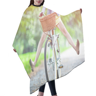 Personality  Woman Riding Bicycle Hair Cutting Cape