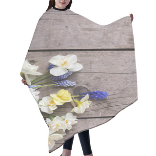 Personality  Colorful Spring  Narcissus And  Muscaries Flowers  Hair Cutting Cape