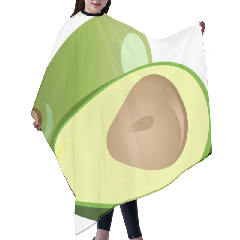 Personality  Green Avacado. Vector Illustration Isolated On White Background. Hair Cutting Cape