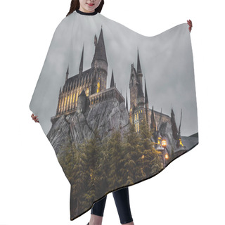 Personality  OSAKA, JAPAN - MARCH 20, 2017 : Hogwarts School In Harry Potter Attraction Zone In Universal Studio Japan Hair Cutting Cape
