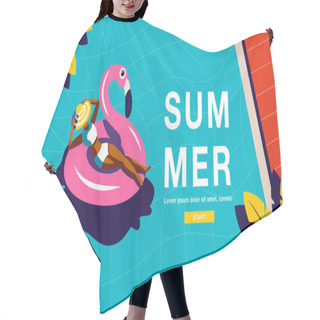 Personality  Summer Holiday, Poster , Banner, Sunshine ,Vector Illustration. Hair Cutting Cape