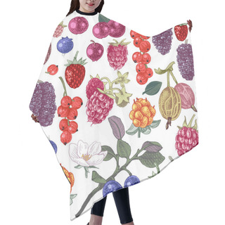 Personality  Set Of Hand Drawn Berries Hair Cutting Cape