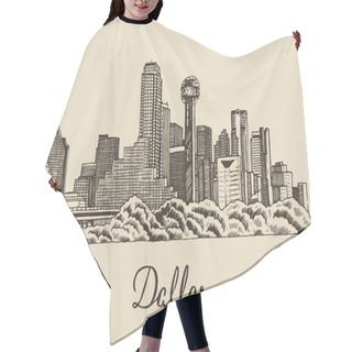 Personality  Hand Drawn Dallas Skyline Hair Cutting Cape