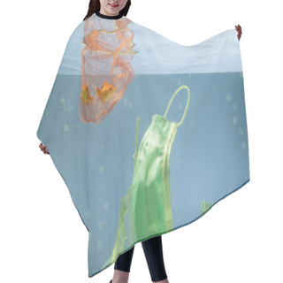 Personality  Protective Mask Near Net With Goldfishes In Water, Ecology Concept Hair Cutting Cape