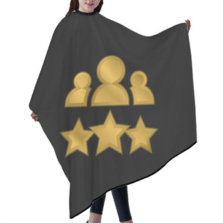 Personality  Best Employee Gold Plated Metalic Icon Or Logo Vector Hair Cutting Cape