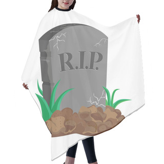 Personality  Image Tombstone, RIP, Flat Design Hair Cutting Cape